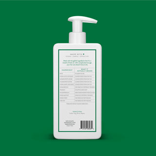 Back of Eucalyptus & Mint Scalp Refreshing 2-in-1 Shampoo and Conditioner bottle showing ingredient list and directions