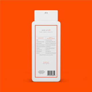 Back of Citrus & Herbal Musk Body Wash bottle showing ingredient list and directions
