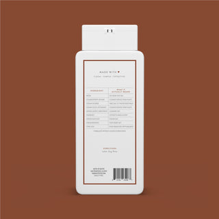 Back of Coconut & Vanilla Body Wash bottle showing ingredient list and directions