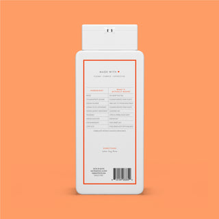 Back of Sweet Peach & Nectar Body Wash bottle showing ingredient list and directions