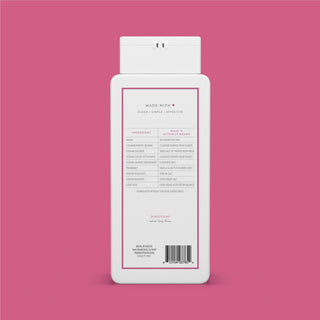 Back of Vanilla & Cactus Flower Body Wash bottle showing ingredient list and directions