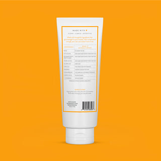 Back of Almond & Shea Butter Strengthening Hair Mask bottle showing ingredient list and directions