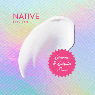 Lotion smear with silicone & sulfate-free text