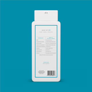 Back of Ocean & Timber Body Wash bottle showing ingredient list and directions