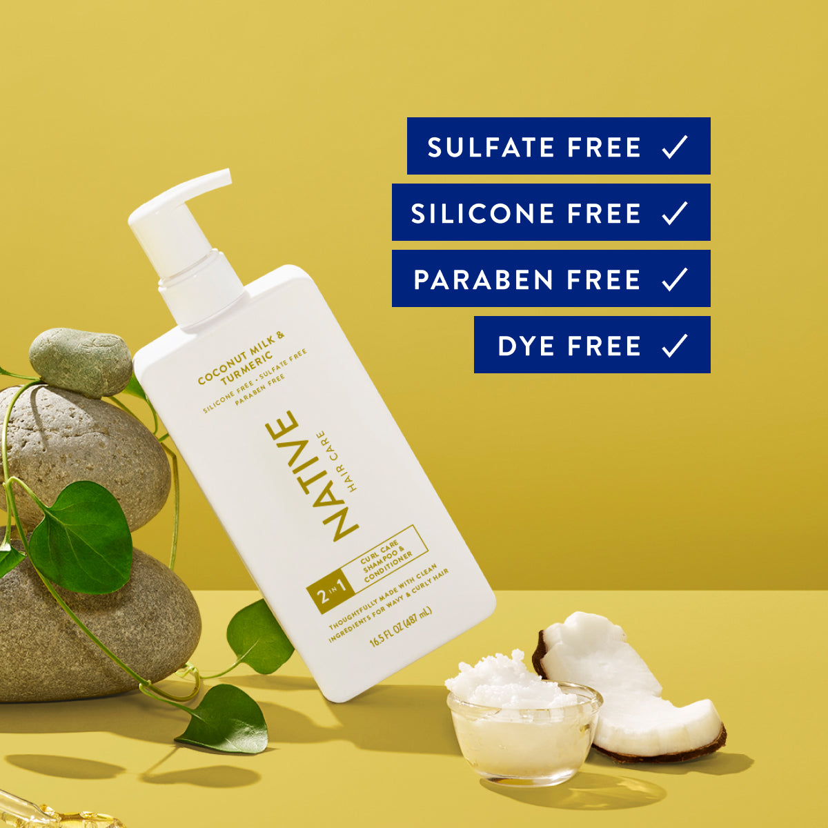 Native Curl Care 2 in 1 Shampoo Conditioner Coconut Milk Turmeric