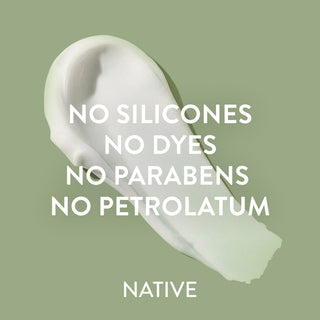 Native product's 'No Silicones, No Dyes, No Parabens, No Petrolatum' claims.