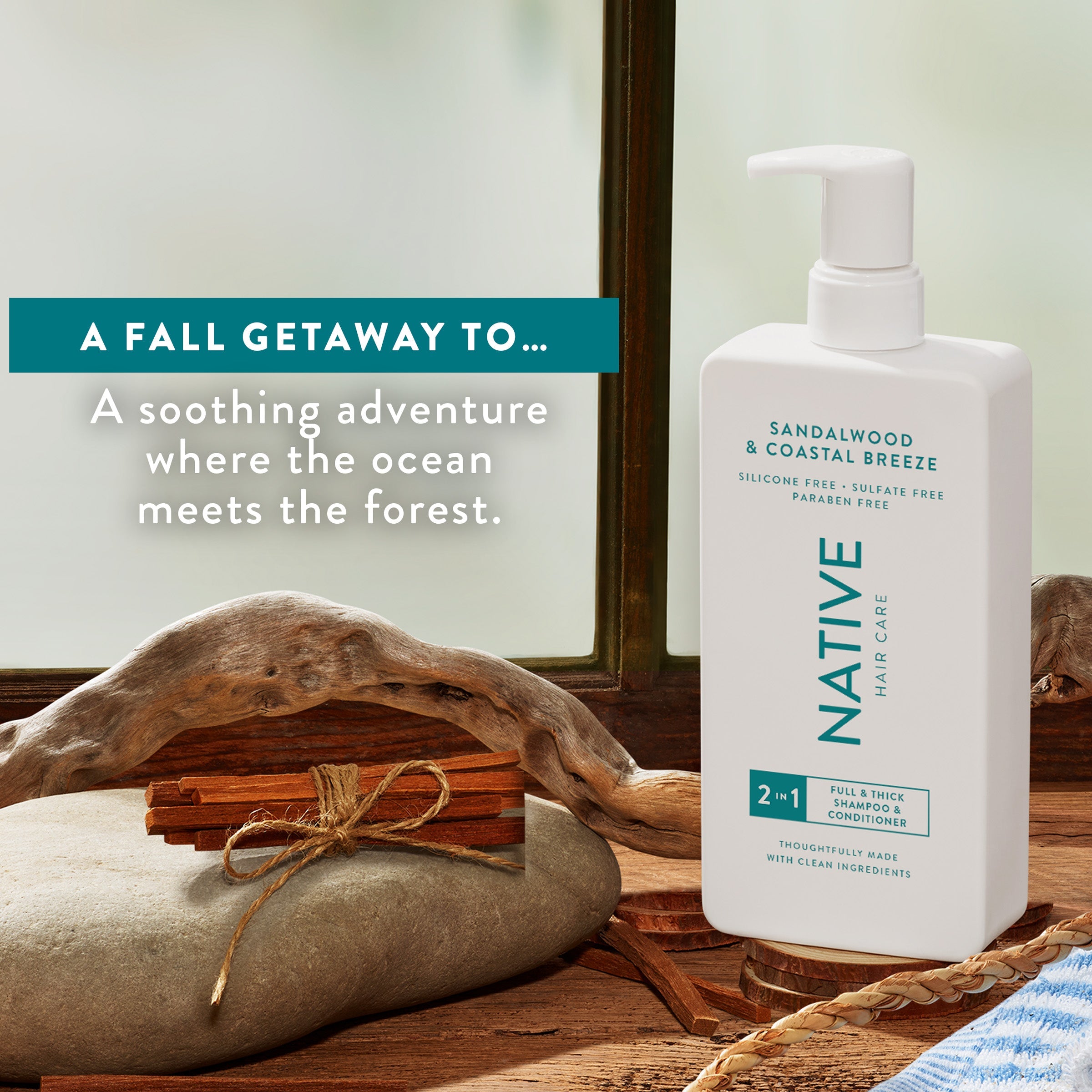 Native 2-in-1 Shampoo & Conditioner | Sandalwood & Coastal Breeze
