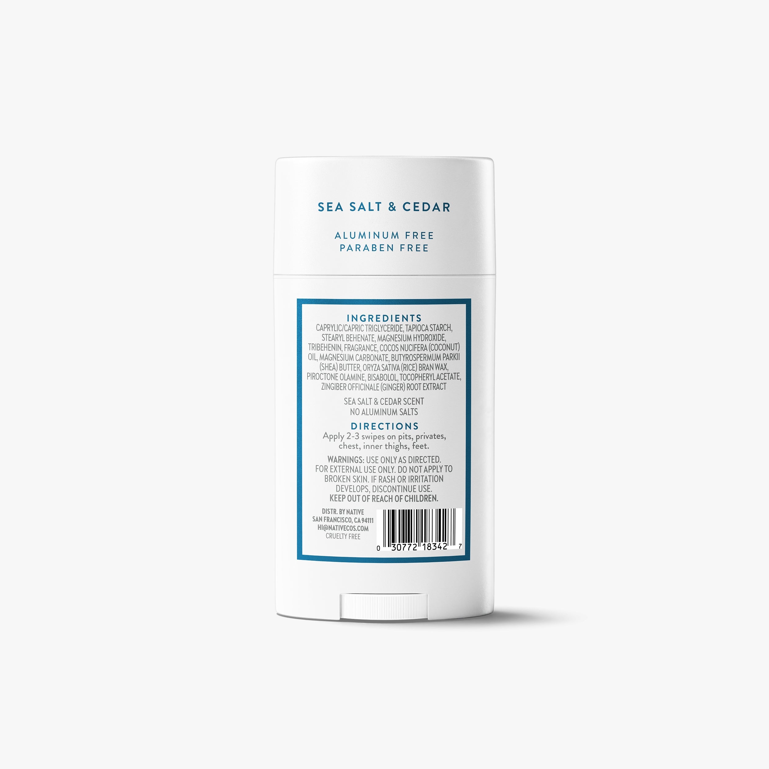 Native Sensitive Whole Body Deodorant | Sea Salt & Cedar